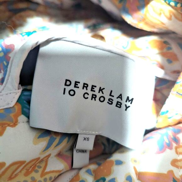 Derek Lam 10 Crosby NEW Pia Reversible Quilted Jacket Tangerine Multi XS - Picture 5 of 13